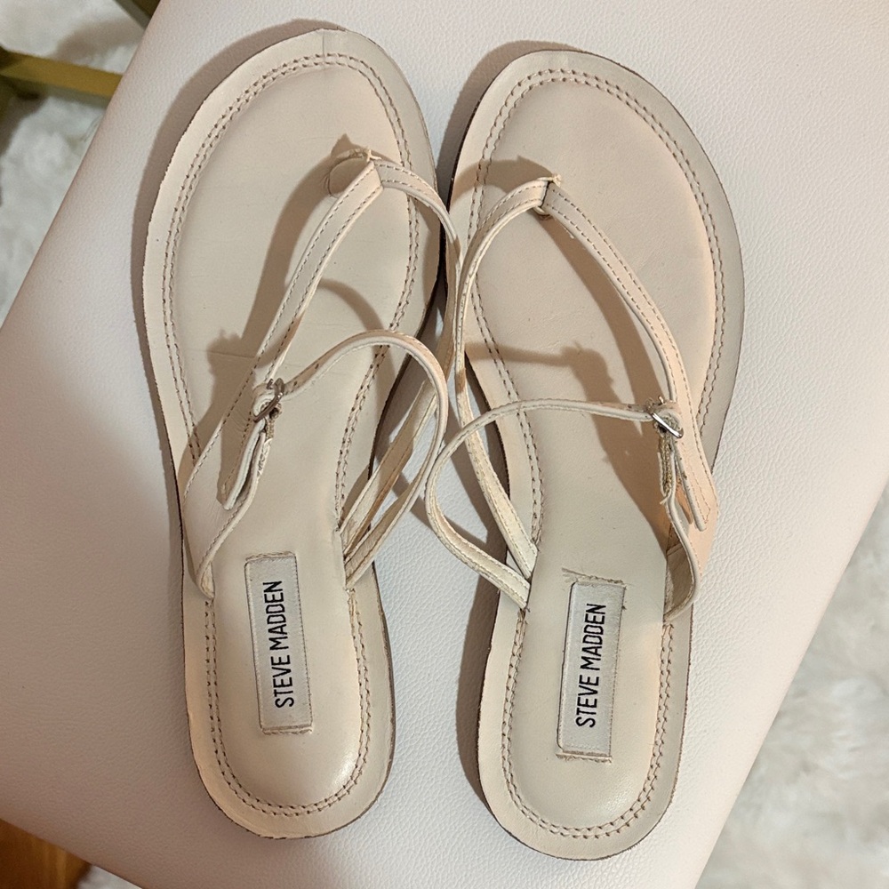 Steve Madden Women's Bone Leather Sandals 8.5